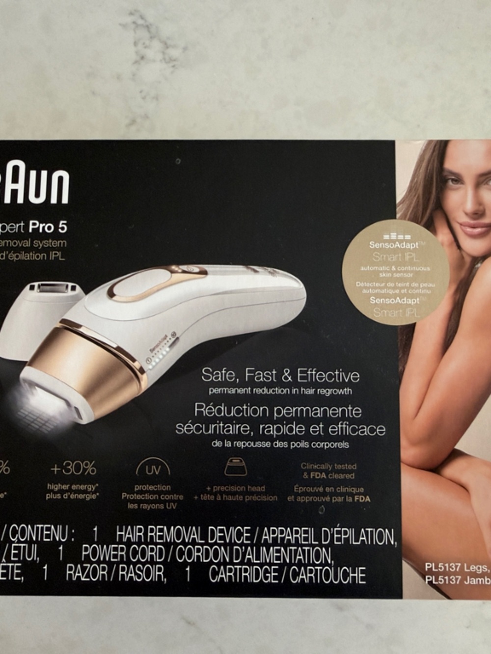 Braun Silk·expert Pro 5 IPL Hair Removal Device — White & Gold